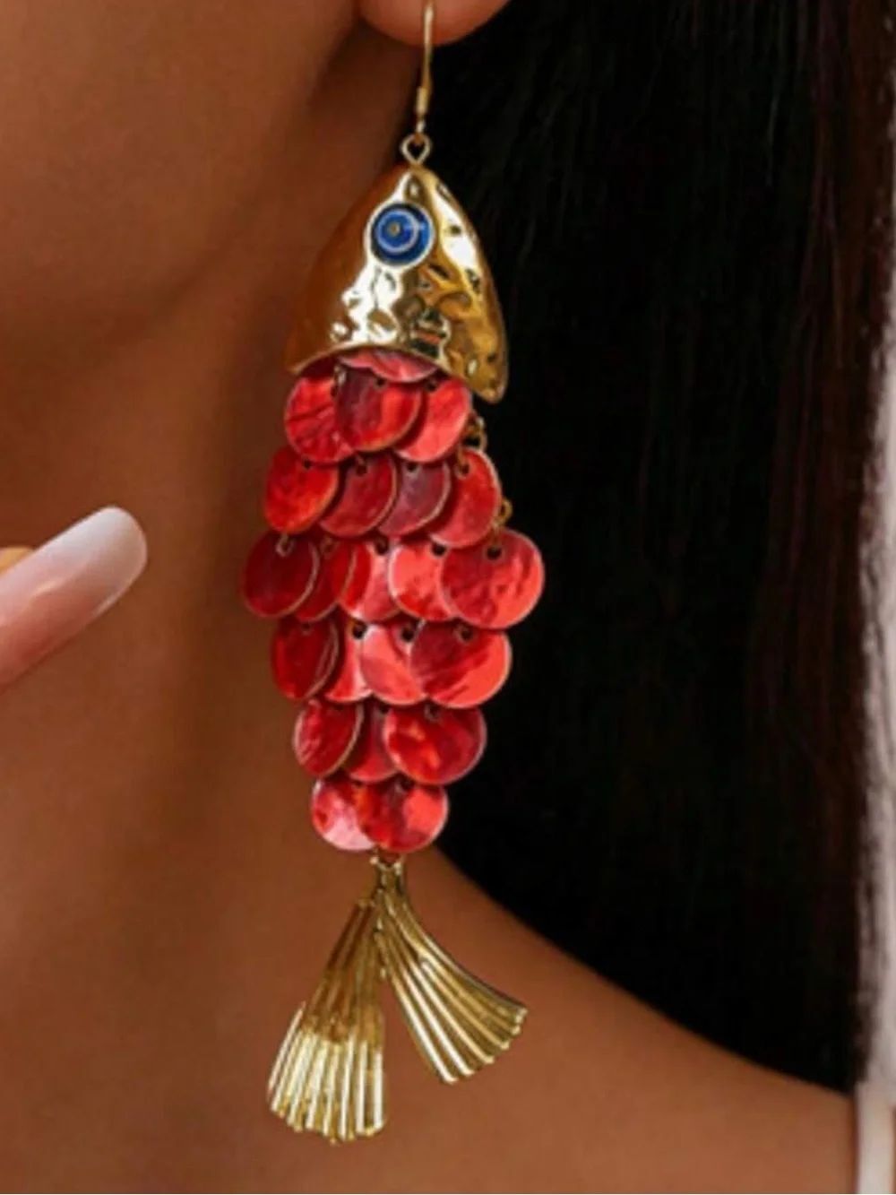 Fish dangle earrings Q1172
